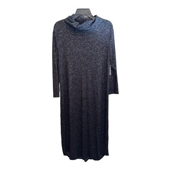 BOBEAU COZY TURTLENECK DRESS in heather gray - Picture 3 of 12